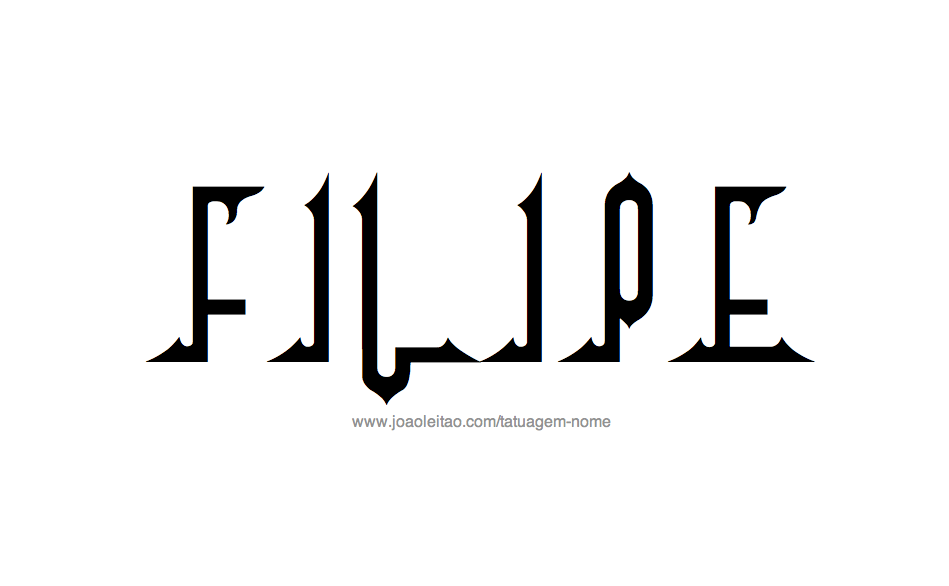 Desenho de Tatuagem com o Nome Filipe