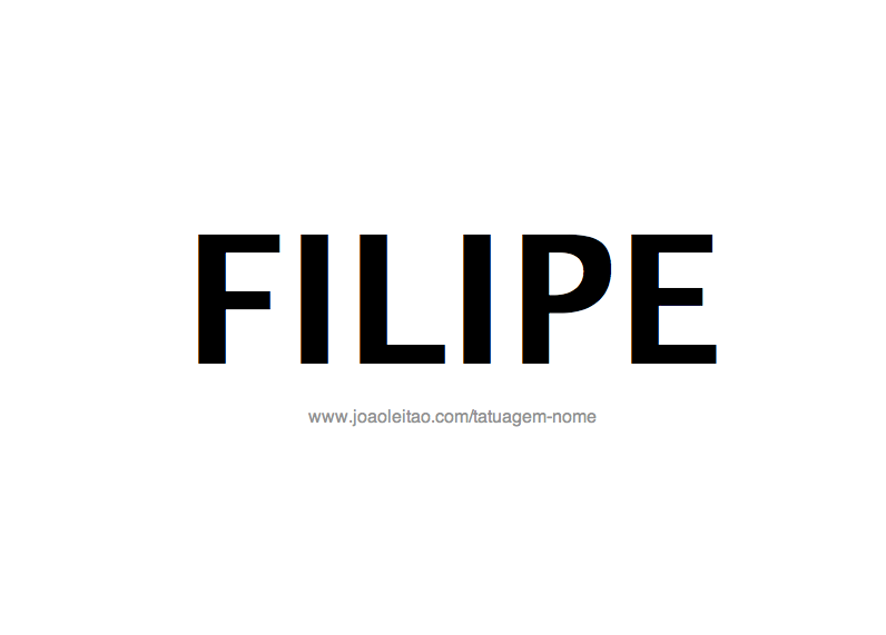 Desenho de Tatuagem com o Nome Filipe