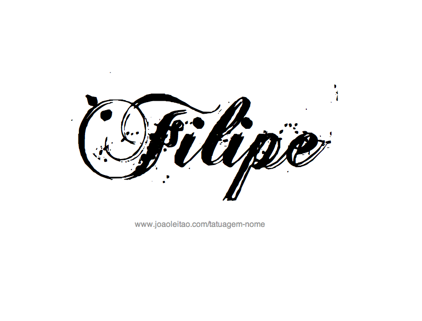 Desenho de Tatuagem com o Nome Filipe