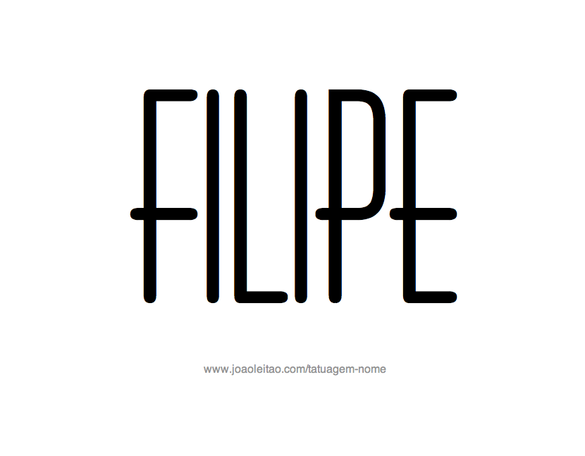 Desenho de Tatuagem com o Nome Filipe