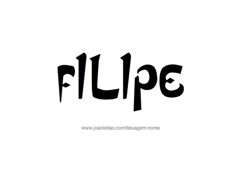 Desenho de Tatuagem com o Nome Filipe