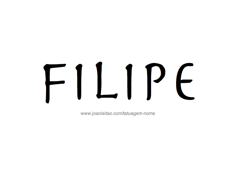 Desenho de Tatuagem com o Nome Filipe