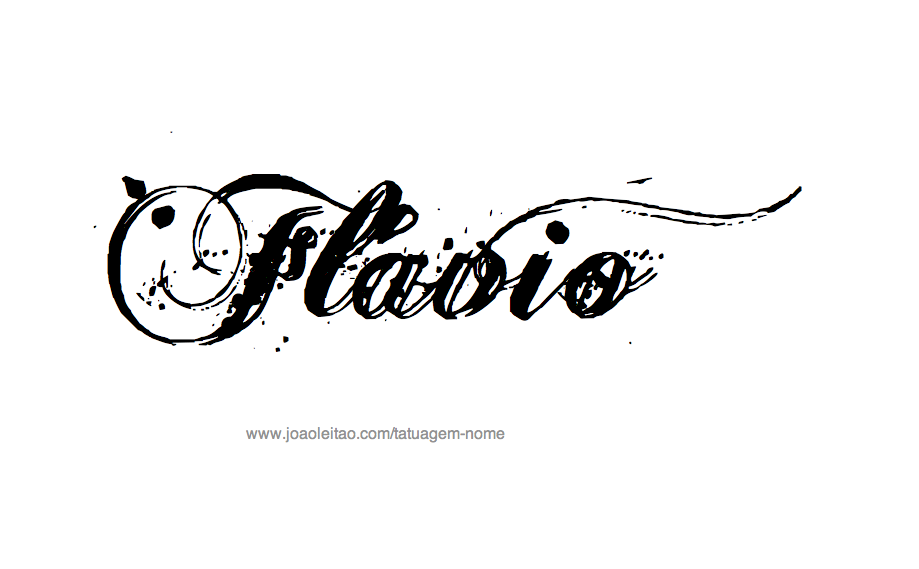 Desenho de Tatuagem com o Nome Flávio 