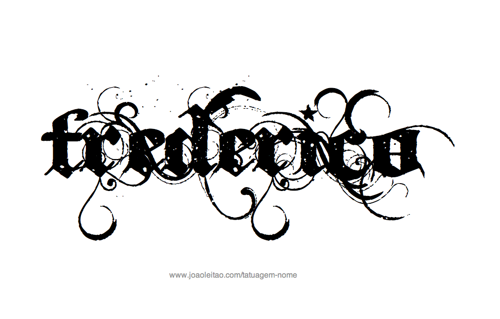 Desenho de Tatuagem com o Nome Frederico