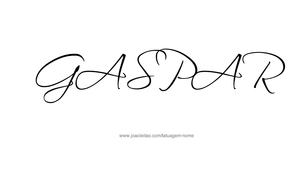 Desenho de Tatuagem com o Nome Gaspar