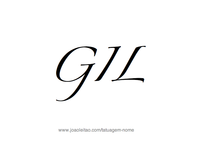 Desenho de Tatuagem com o Nome Gil