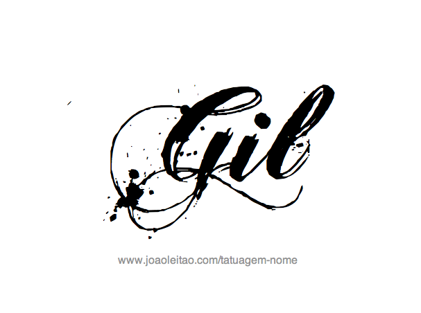 Desenho de Tatuagem com o Nome Gil