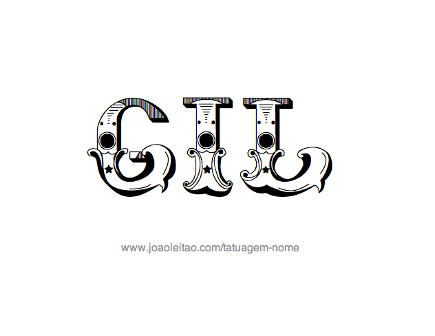 Desenho de Tatuagem com o Nome Gil