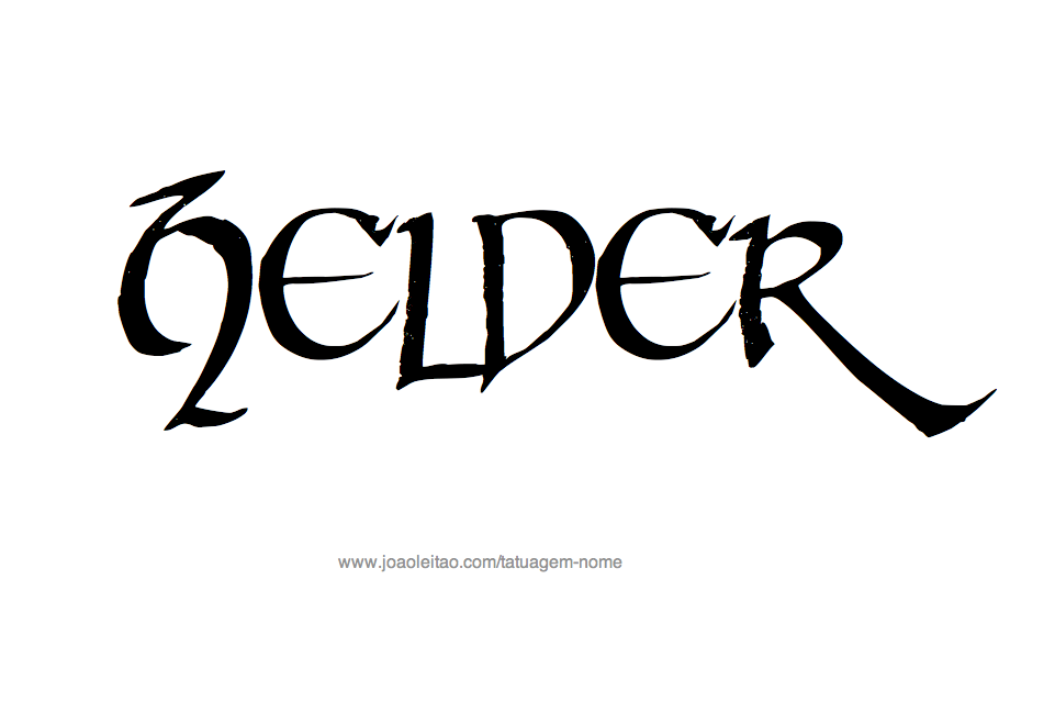 Desenho de Tatuagem com o Nome Hélder