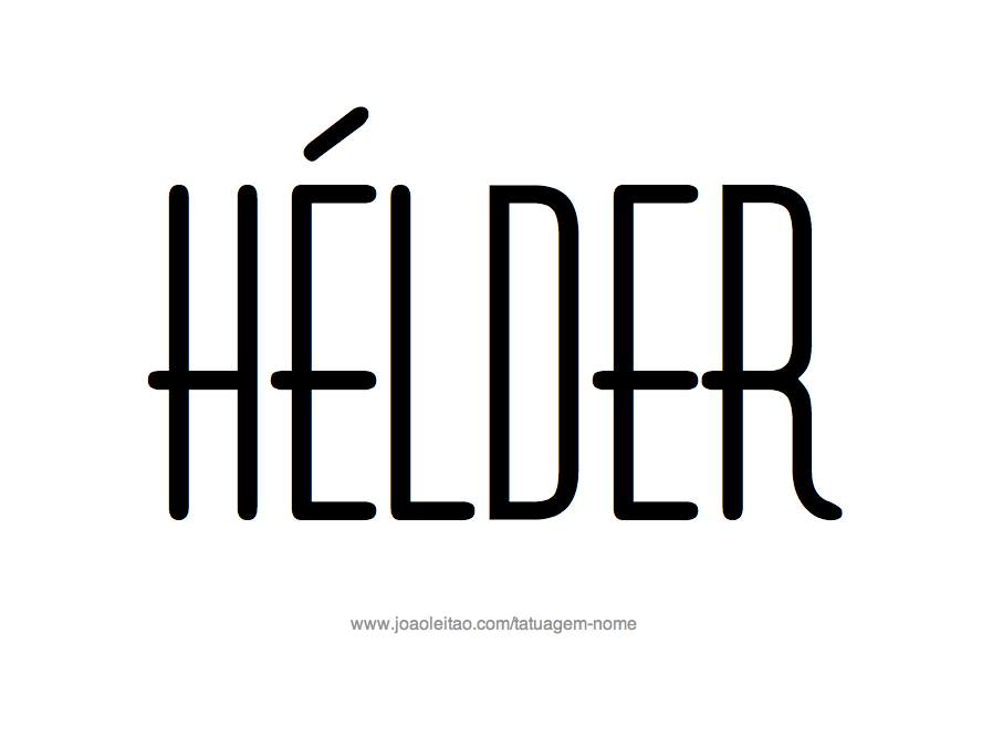 Desenho de Tatuagem com o Nome Hélder