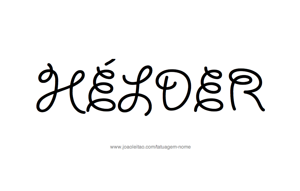 Desenho de Tatuagem com o Nome Hélder