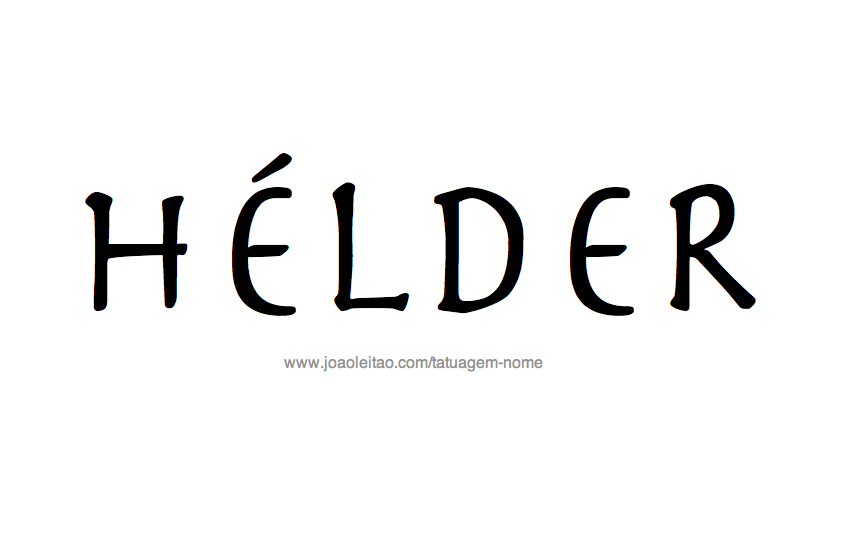 Desenho de Tatuagem com o Nome Hélder