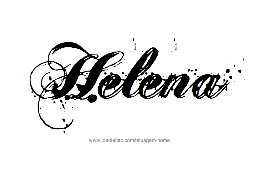 Desenho de Tatuagem com o Nome Helena