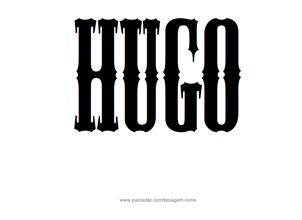 Desenho de Tatuagem com o Nome Hugo