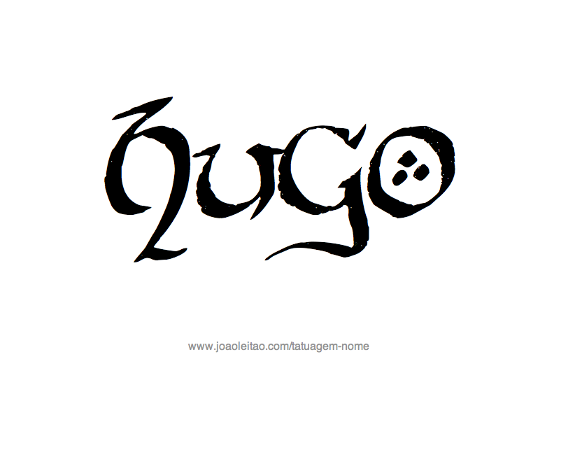 Desenho de Tatuagem com o Nome Hugo