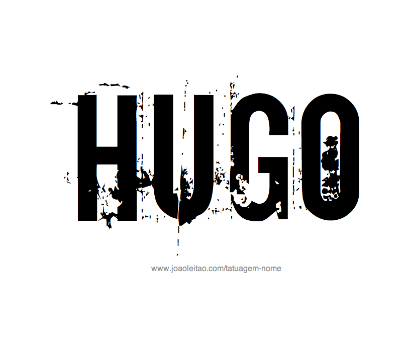 Desenho de Tatuagem com o Nome Hugo