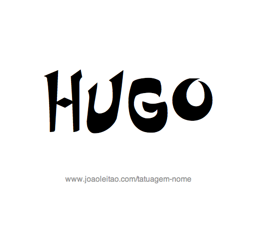 Desenho de Tatuagem com o Nome Hugo