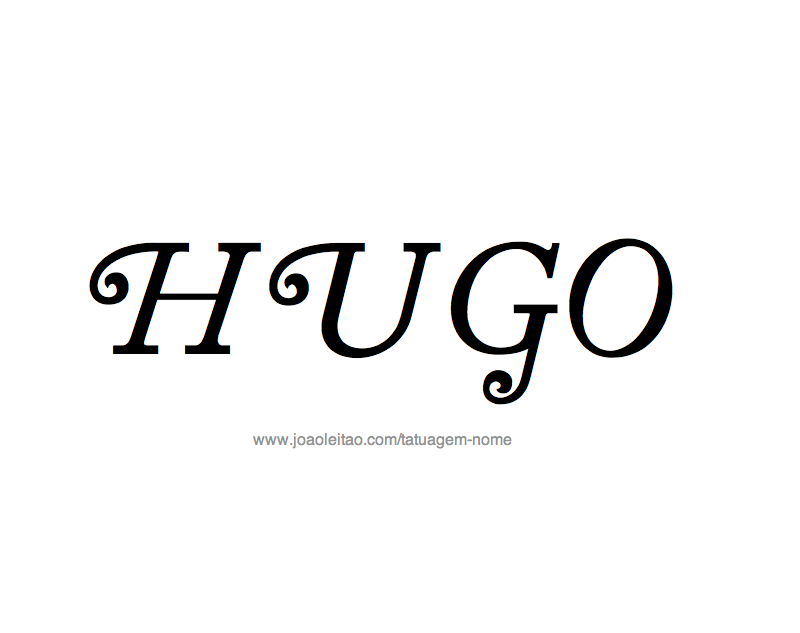 Desenho de Tatuagem com o Nome Hugo