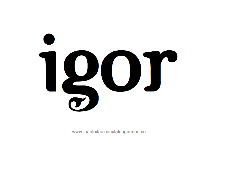 Desenho de Tatuagem com o Nome Igor