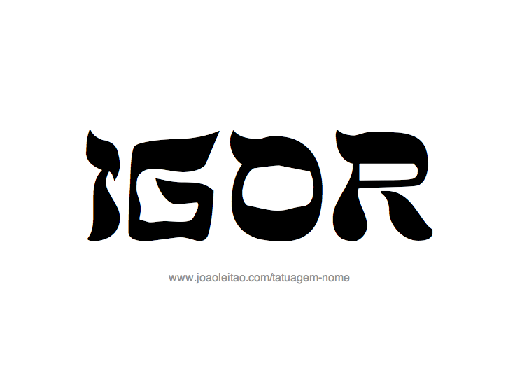 Desenho de Tatuagem com o Nome Igor