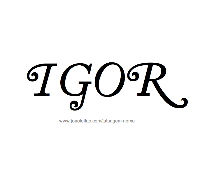 Desenho de Tatuagem com o Nome Igor