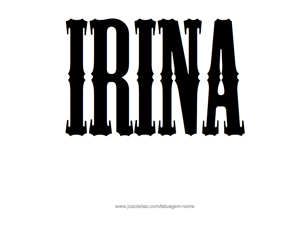 Desenho de Tatuagem com o Nome Irina