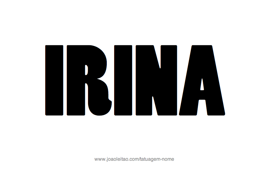 Desenho de Tatuagem com o Nome Irina