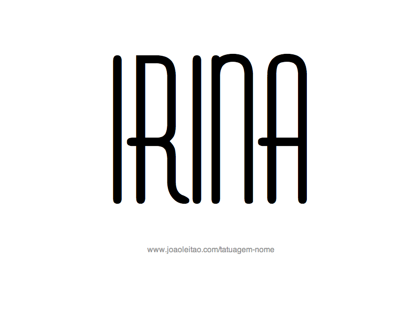 Desenho de Tatuagem com o Nome Irina