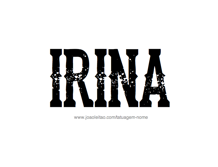 Desenho de Tatuagem com o Nome Irina