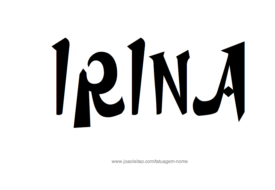 Desenho de Tatuagem com o Nome Irina