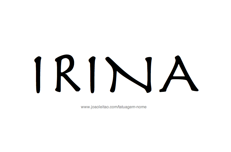 Desenho de Tatuagem com o Nome Irina