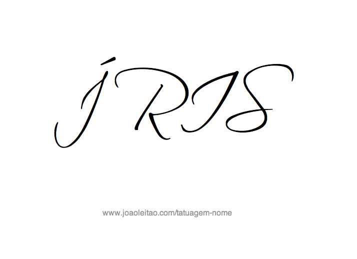 Desenho de Tatuagem com o Nome Iris