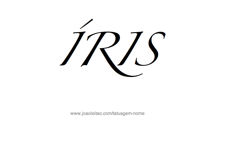 Desenho de Tatuagem com o Nome Iris