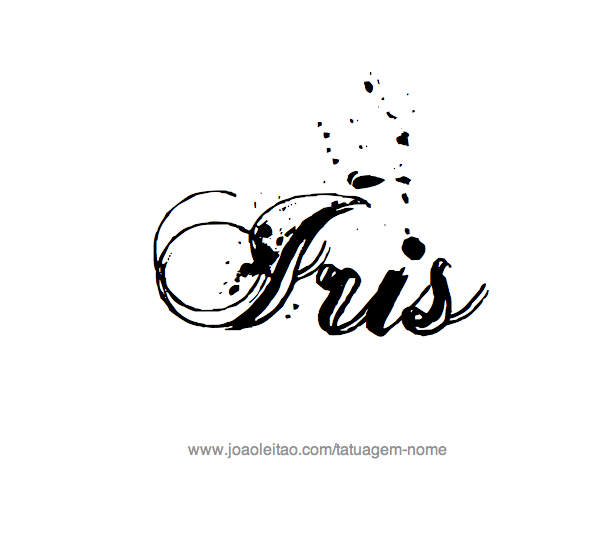 Desenho de Tatuagem com o Nome Iris