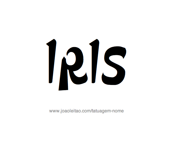 Desenho de Tatuagem com o Nome Iris