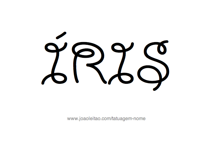 Desenho de Tatuagem com o Nome Iris