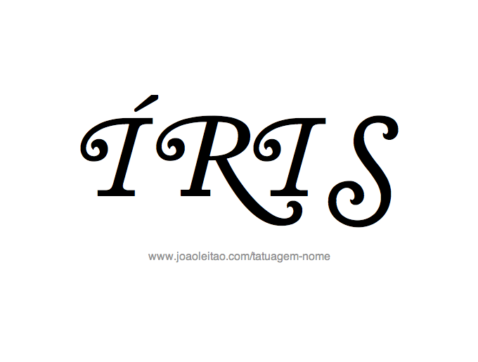 Desenho de Tatuagem com o Nome Iris