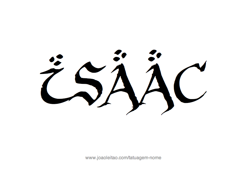 Desenho de Tatuagem com o Nome Isaac