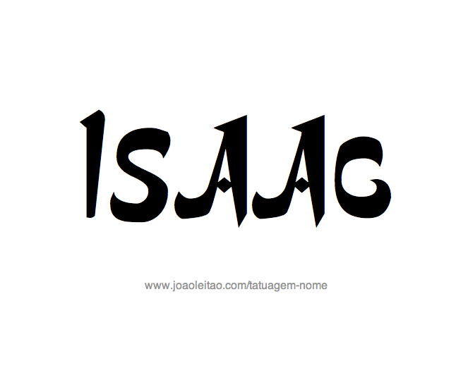 Desenho de Tatuagem com o Nome Isaac