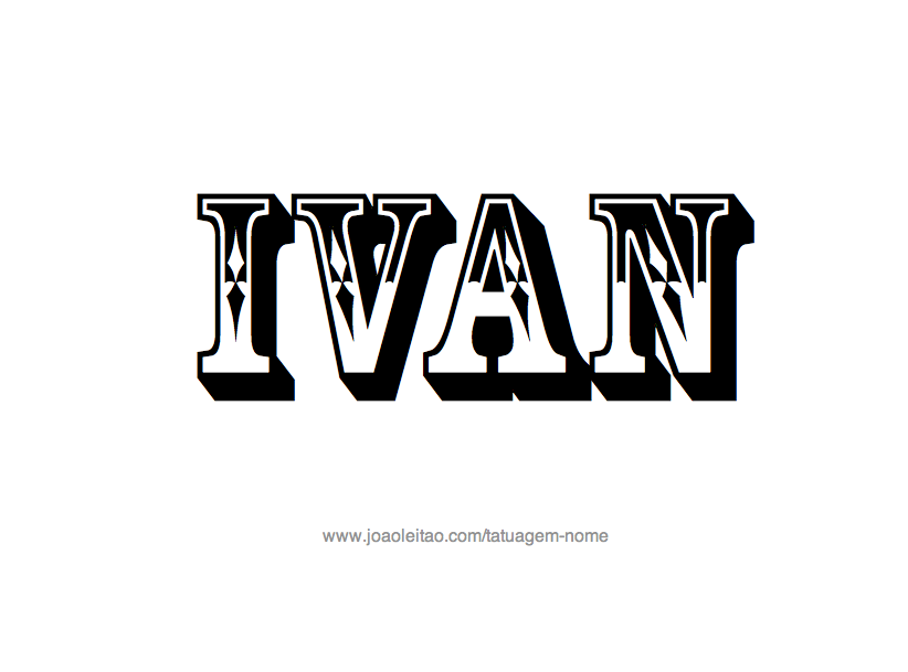 Desenho de Tatuagem com o Nome Ivan