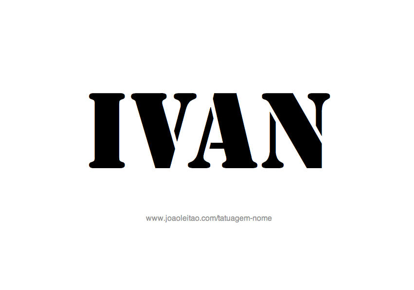 Desenho de Tatuagem com o Nome Ivan