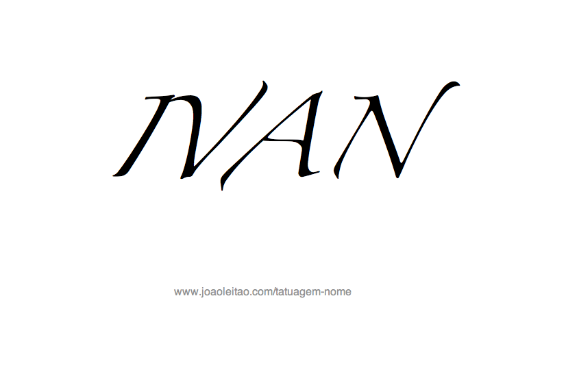 Desenho de Tatuagem com o Nome Ivan