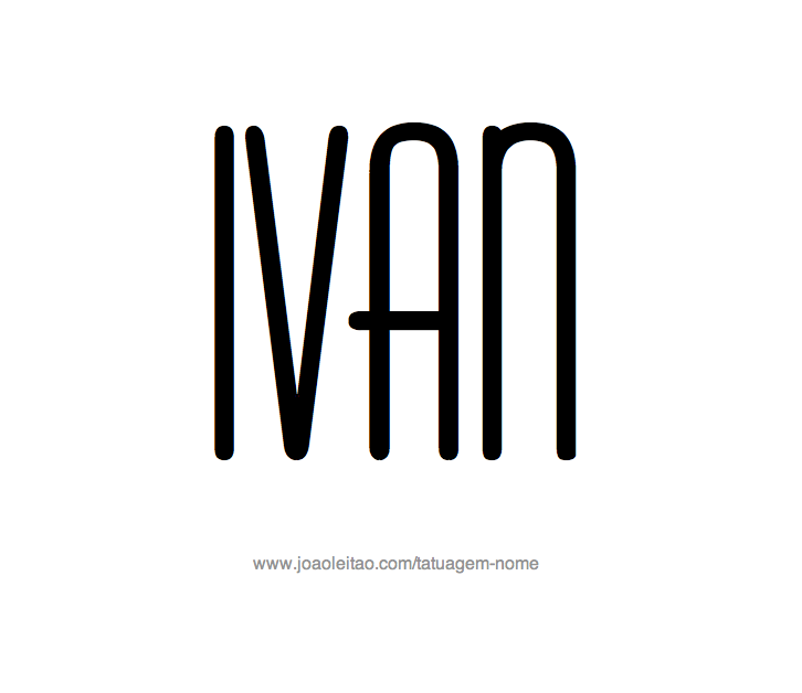 Desenho de Tatuagem com o Nome Ivan