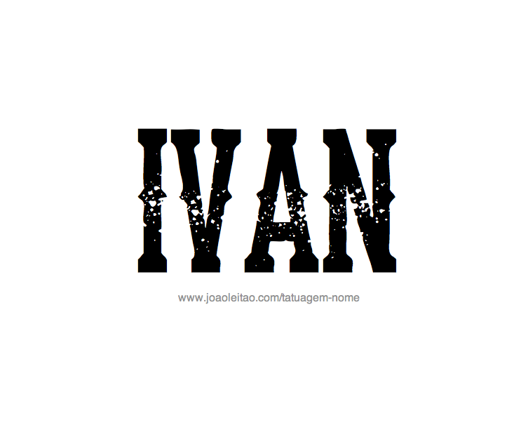 Desenho de Tatuagem com o Nome Ivan