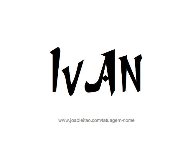 Desenho de Tatuagem com o Nome Ivan