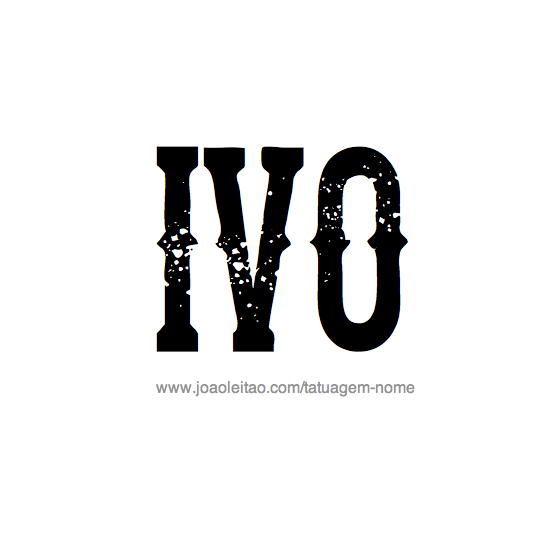 Desenho de Tatuagem com o Nome Ivo