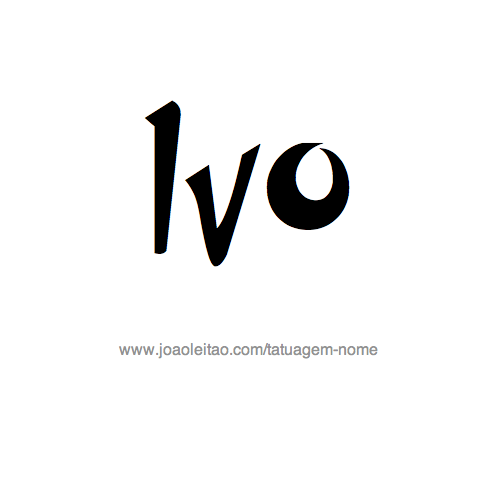Desenho de Tatuagem com o Nome Ivo