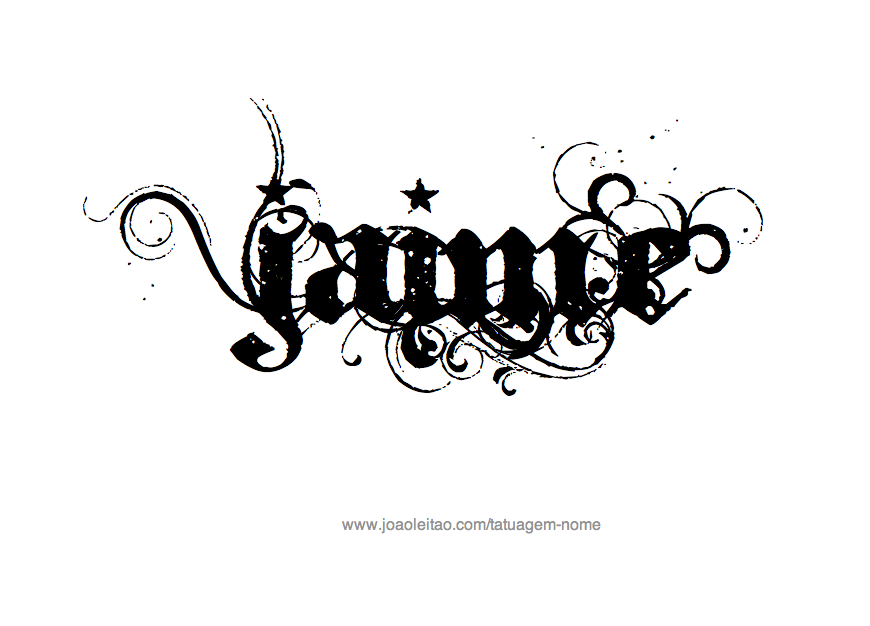 Desenho de Tatuagem com o Nome Jaime