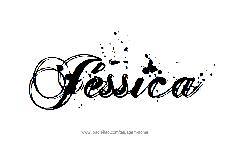 Desenho de Tatuagem com o Nome Jessica