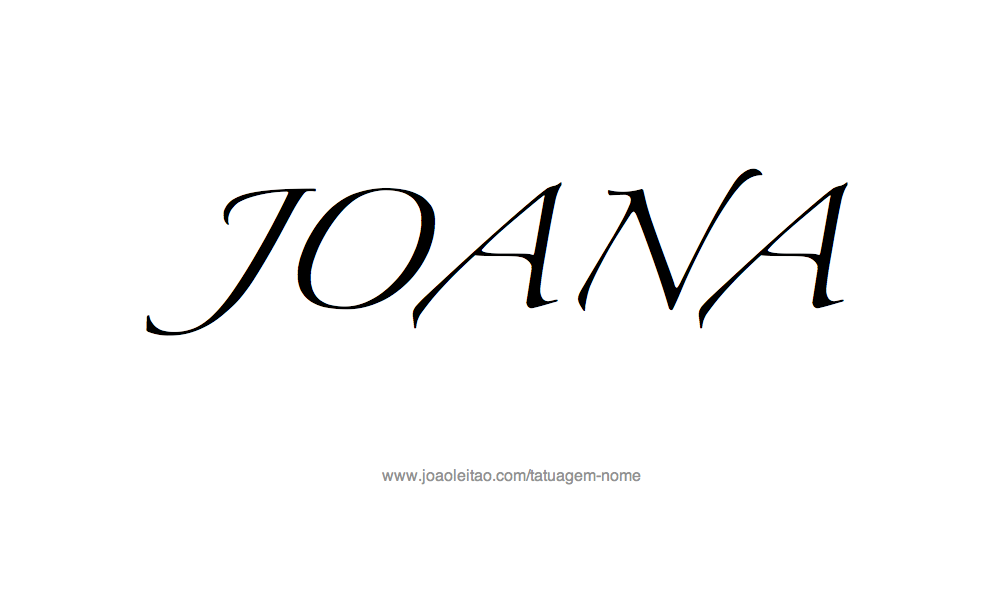 Desenho de Tatuagem com o Nome Joana